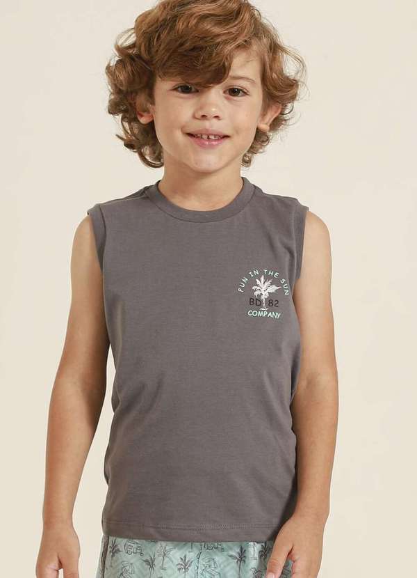 Banana Danger - Regata Infantil Cinza Banana Danger Fun In The Sun Estampado