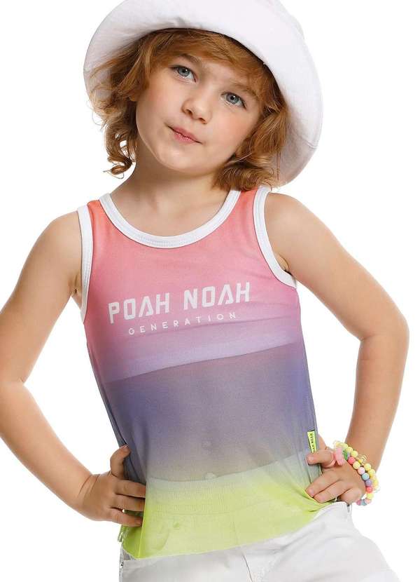 Poah Banana - Regata Infantil Tule Estampado Poah Noah Rosa