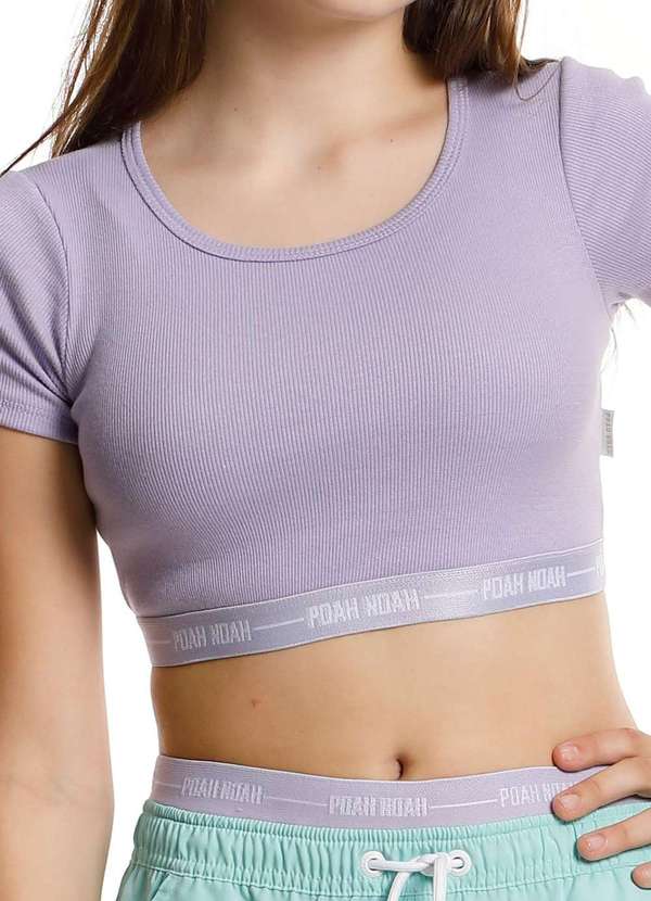 Poah Banana - Top Juvenil Canelado Elastic Lilás Poah Noah Lilás 3