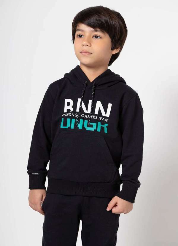 Banana Danger - Blusa Moletom Preta Infantil Banana Danger Preto