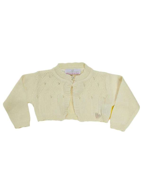 Mundo Faz de Conta - Bolero Bebê Pelo Cru Mundo Faz de Conta Off White