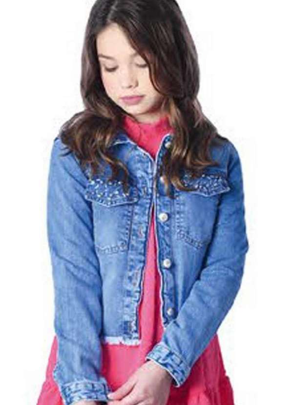 Linna Valentina e Dnm - Jaqueta Jeans Brilho Infantil Linna Valentinna Jeans