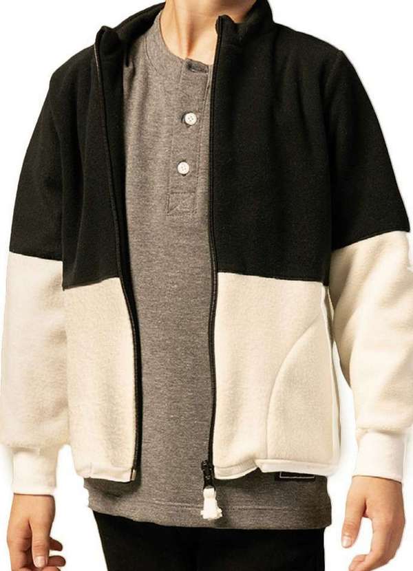 Bugbee - Jaqueta Malha Soft Preto Branco Bugbee Mescla 2