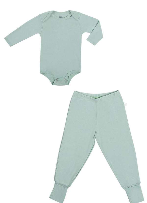 Have Fun - Conjunto Bebê Verde Body Manga Longa e Calça Have Fun Verde