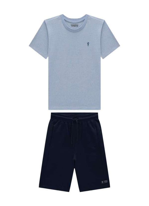 Onda Marinha - Conjunto Bermuda Azul Infantil Menino Onda Marinha Azul