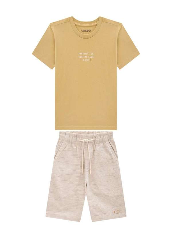 Onda Marinha - Conjunto Bermuda Infantil Menino Onda Marinha Off White