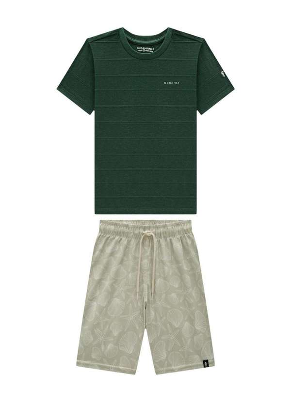 Onda Marinha - Conjunto Bermuda Infantil Menino Onda Marinha Verde