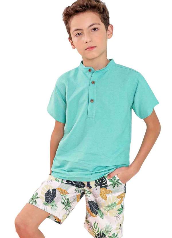 Vigat - Conjunto Camisa Bermuda Estampada Infantil Vigat Estampado