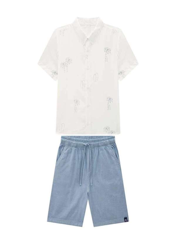 Onda Marinha - Conjunto Camisa Branca com Bermuda da Onda Marinha Branco