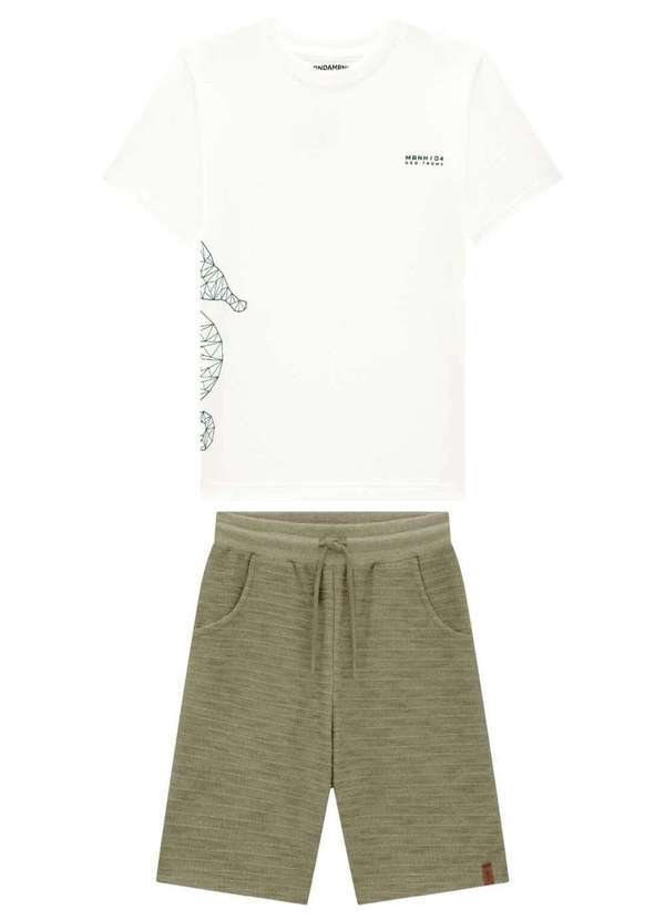 Onda Marinha - Conjunto Camiseta Malha e Bermuda Onda Marinha Verde