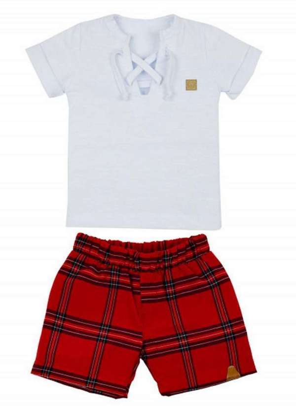 Grow Up - Conjunto Curto Natal Summer Vermelho Grow Up Vermelho