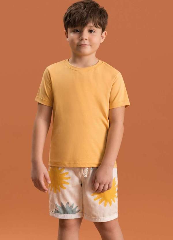 Bugbee - Conjunto de Bermuda Infantil Menino Bugbee Laranja