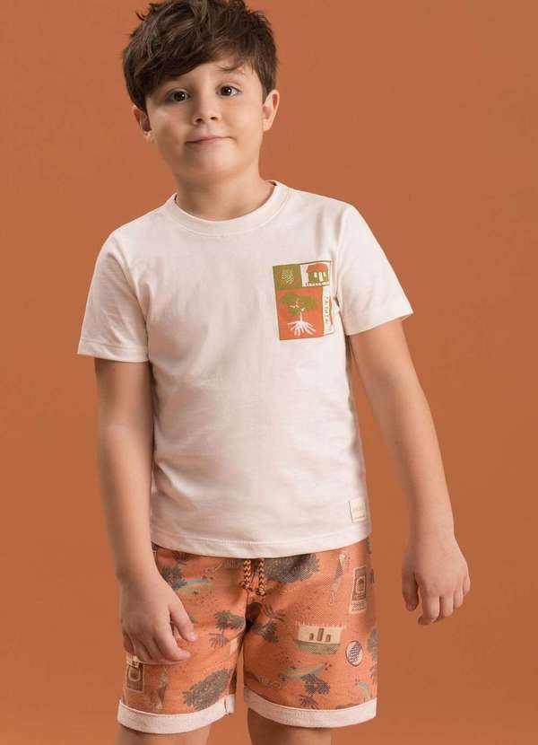 Bugbee - Conjunto de Bermuda Menino Infantil Bugbee Estampado