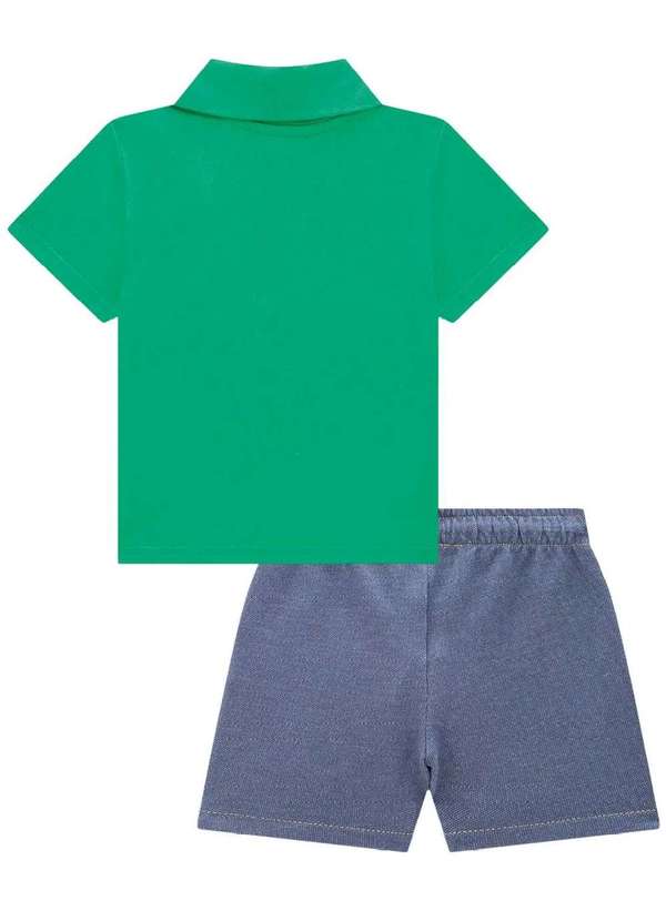 Lucboo - Conjunto de Camisa Polo Infantil Menino Lucboo Verde 2