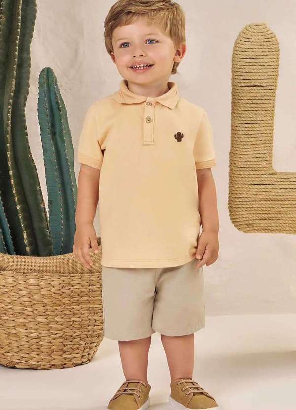 Lucboo - Conjunto de Camisa Polo Menino Lucboo Laranja