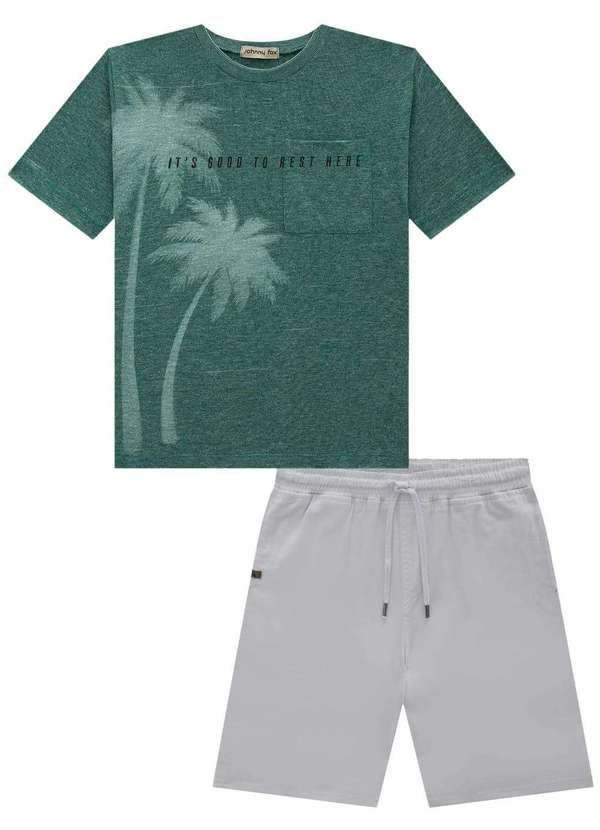 Johnny Fox - Conjunto de Camiseta em Malha Bermuda Johnny Fox Verde 3