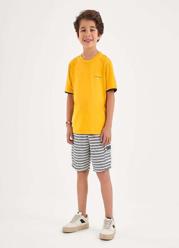 Onda Marinha - Conjunto Infantil Amarelo Bermuda Onda Marinha Amarelo