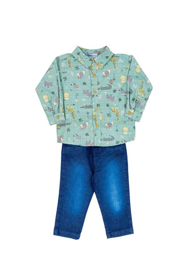 Vigat - Conjunto Infantil Estampado Linho Vigat Estampado