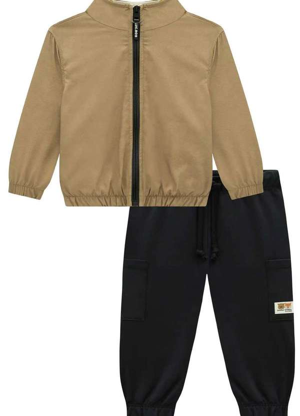 Lucboo - Conjunto Infantil Lucboo Menino com Jaqueta Caramelo Marrom 1