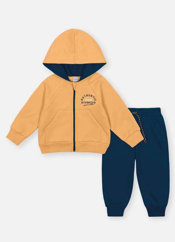 Divertto - Conjunto Infantil Menino Moletom Amarelo Brandili Amarelo