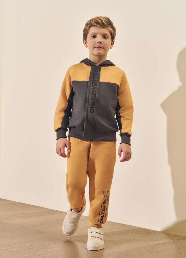 Divertto - Conjunto Infantil Moletom Amarelo Brandili Amarelo
