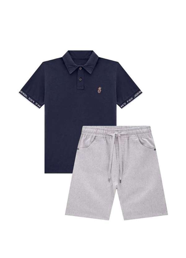 Johnny Fox - Conjunto Infantil Polo Johnny Fox Marinho Azul Marinho