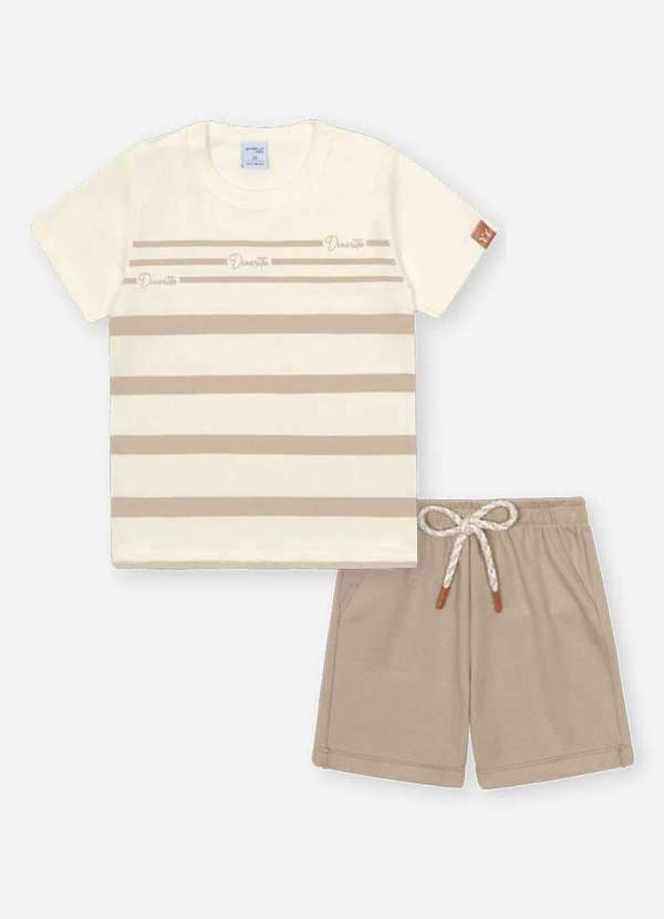 Divertto - Conjunto Menino Areia Estampado Divertto Areia