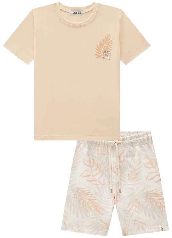 Lucboo - Conjunto Menino Bermuda Areia Lucboo Areia