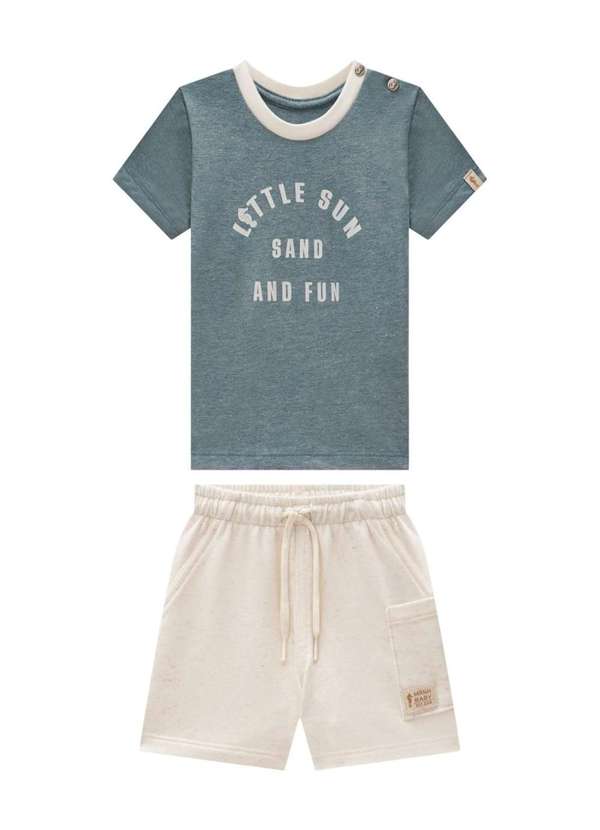 Onda Marinha - Conjunto Menino Bermuda Off White Onda Marinha Off White