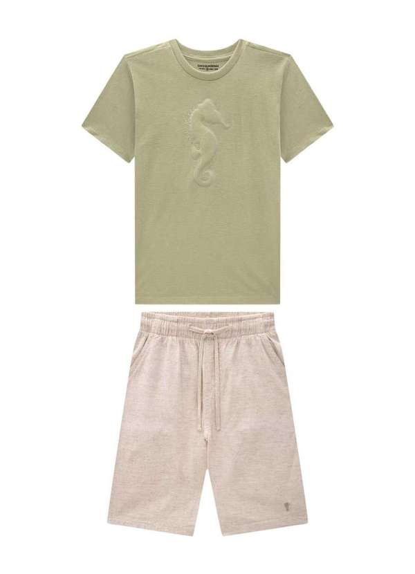 Onda Marinha - Conjunto Menino Bermuda Verde Onda Marinha Verde