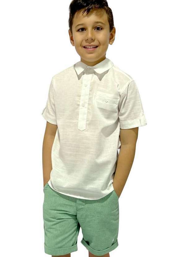 Vigat - Conjunto Menino Branco Bermuda Vigat Branco