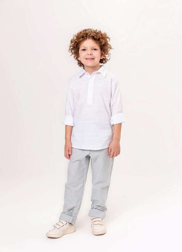 Vigat - Conjunto Menino Camisa Social e Calça Vigat Branco