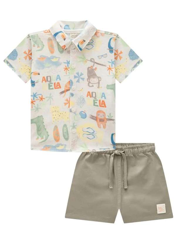 Lucboo - Conjunto Menino Estampado Bermuda Lucboo Estampado
