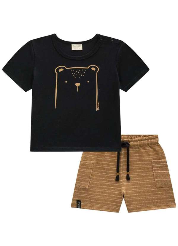 Lucboo - Conjunto Menino Estampado Preto Lucboo Preto