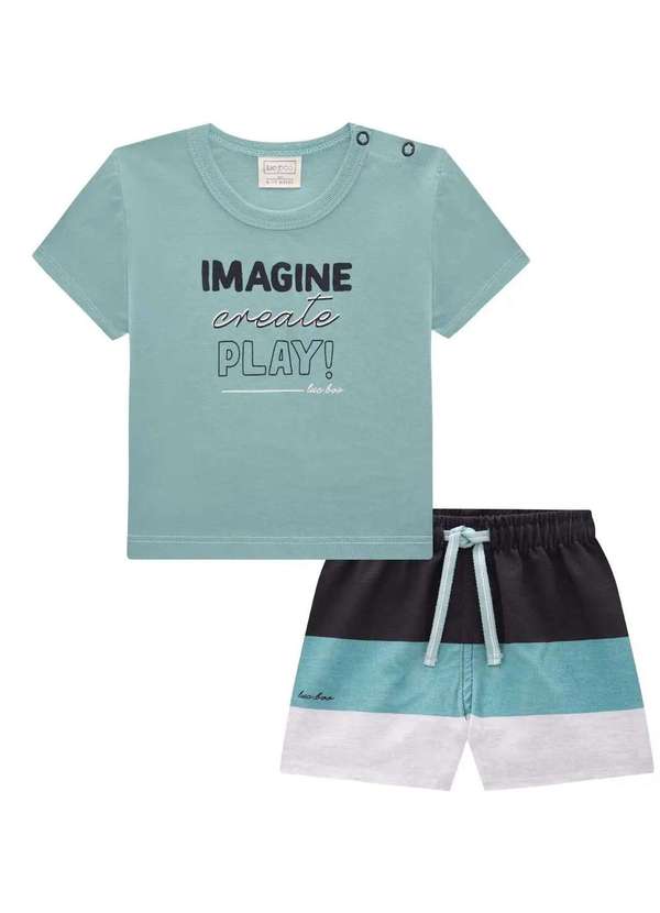 Lucboo - Conjunto Menino Infantil Camiseta Lucboo Estampado