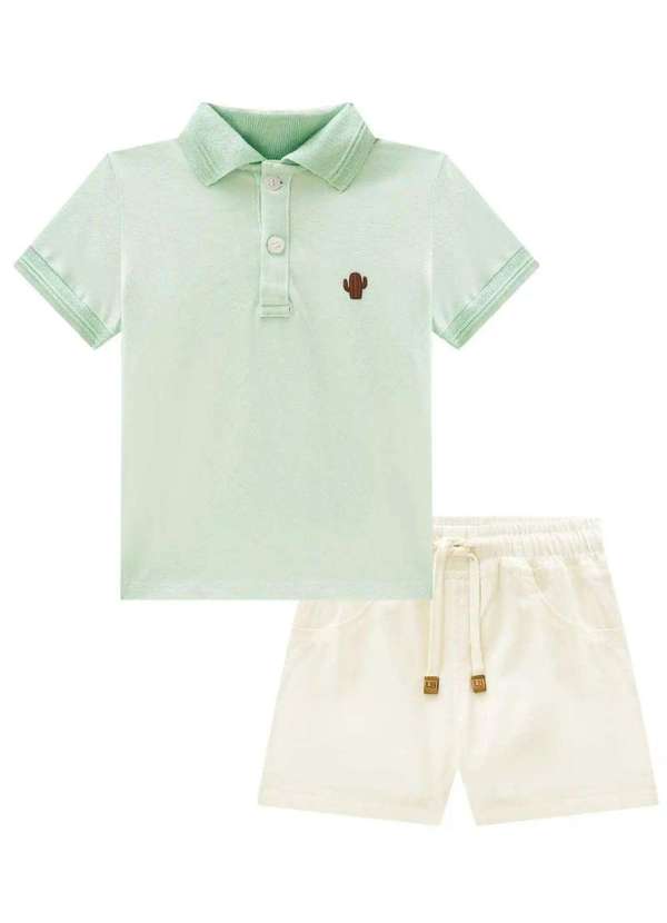 Lucboo - Conjunto Menino Polo Bermuda Verde Lucboo Verde
