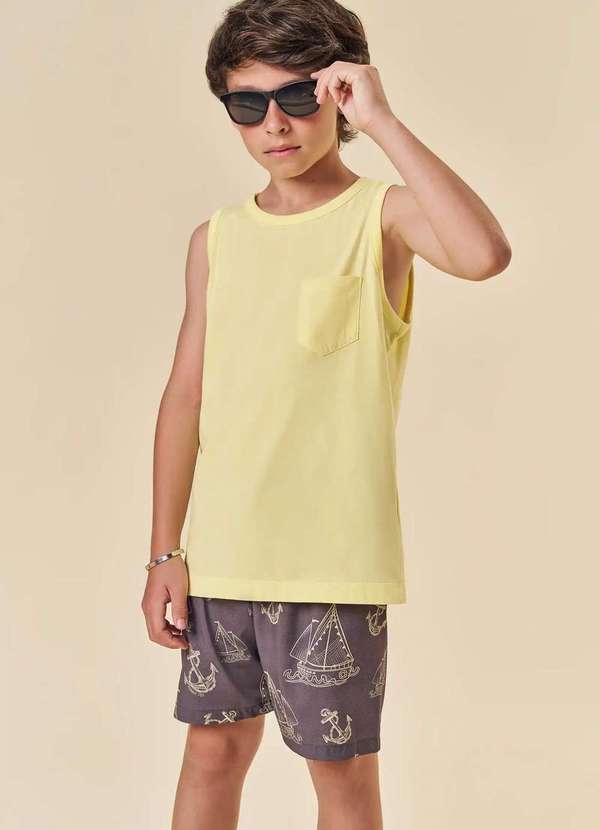 Johnny Fox - Conjunto Menino Regata Bermuda Estampada Johnny Fox Estampado