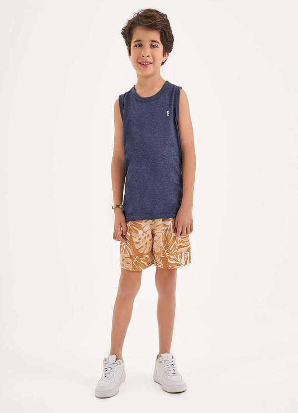 Onda Marinha - Conjunto Menino Regata Estampado Onda Marinha Azul Marinho