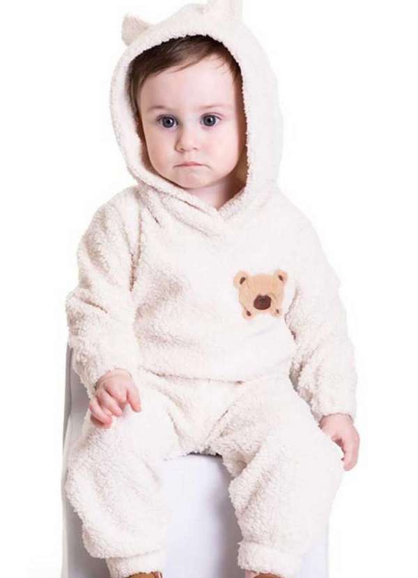 Serelepe - Conjunto Plush Off White Urso Infantil Serelepe Off White