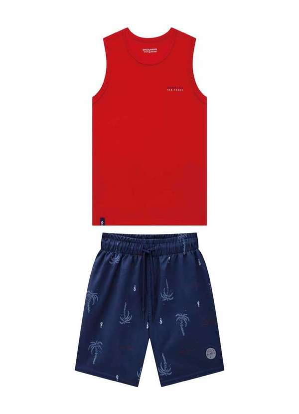 Onda Marinha - Conjunto Regata Vermelha com Bermuda da Onda Marinha Vermelho