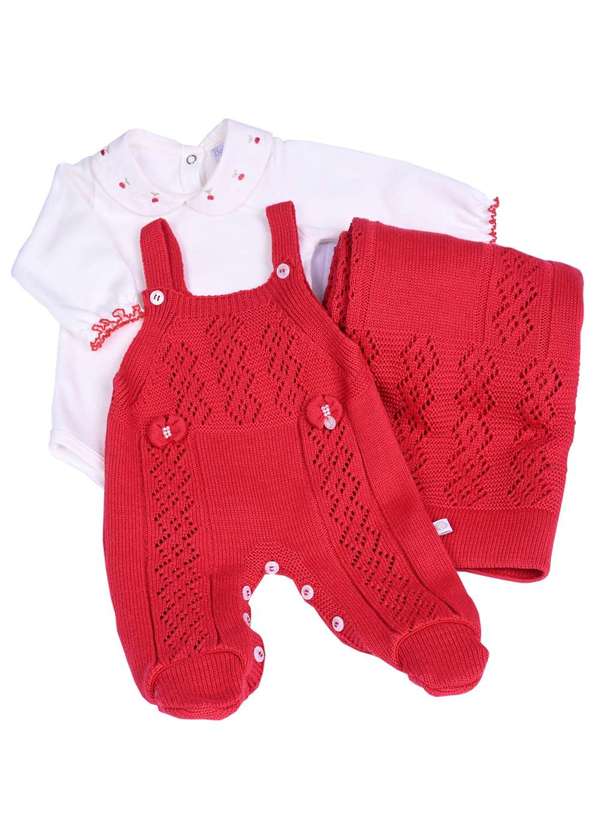 Beth Bebê - Kit Maternidade Menina Vermelho Tricot Beth Bebê Vermelho