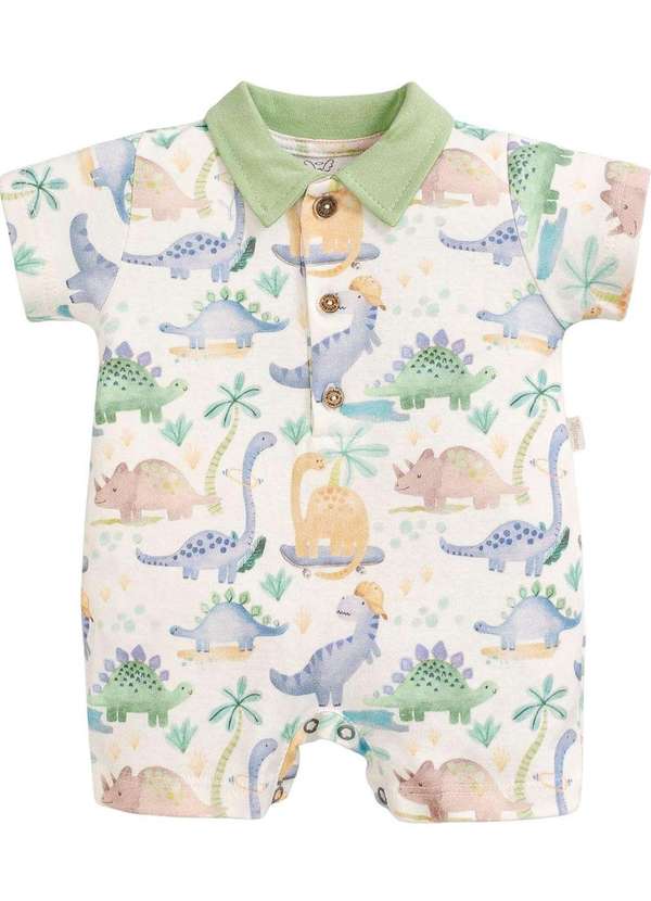 Anjos Baby - Macacão Curto Menino Estampado Anjos Baby Estampado