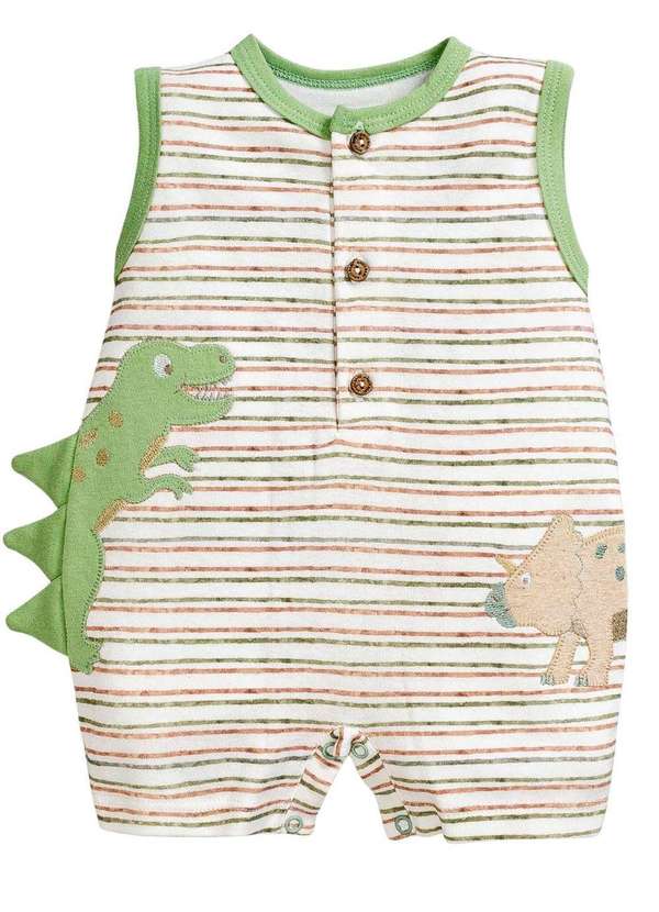 Anjos Baby - Macacão Curto Menino Estampado Anjos Baby Estampado