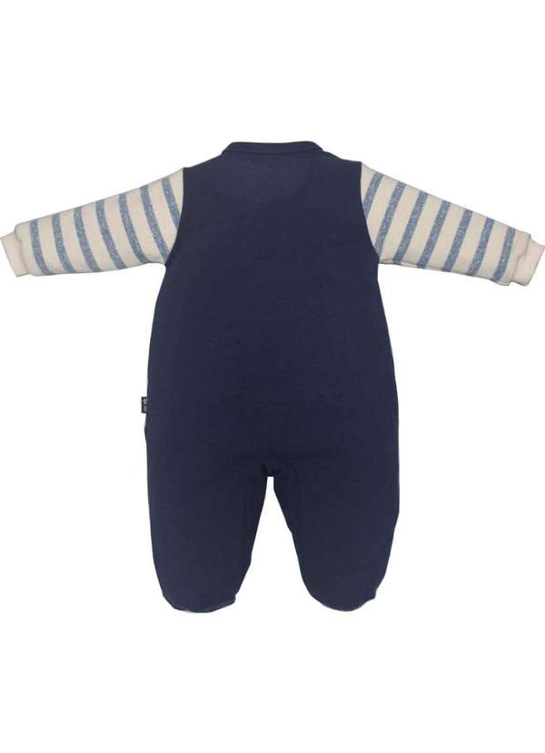 Upi Uli - Macacão Longo Menino Estampado Azul Marinho Upi Uli Estampado 2