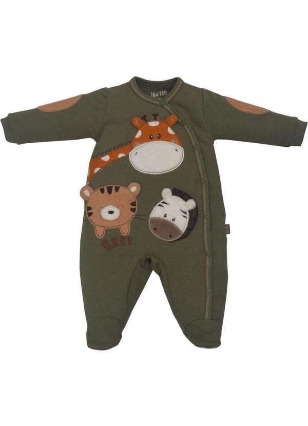 Upi Uli - Macacão Longo Menino Estampado Verde Upi Uli Verde