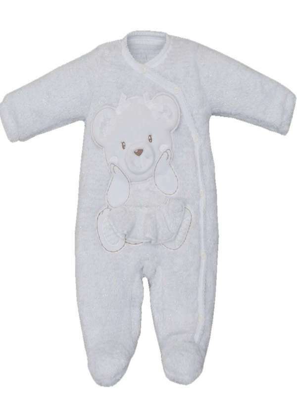 Upi Uli - Macacão Longo Peluciado Branco Infantil Upi Uli Branco