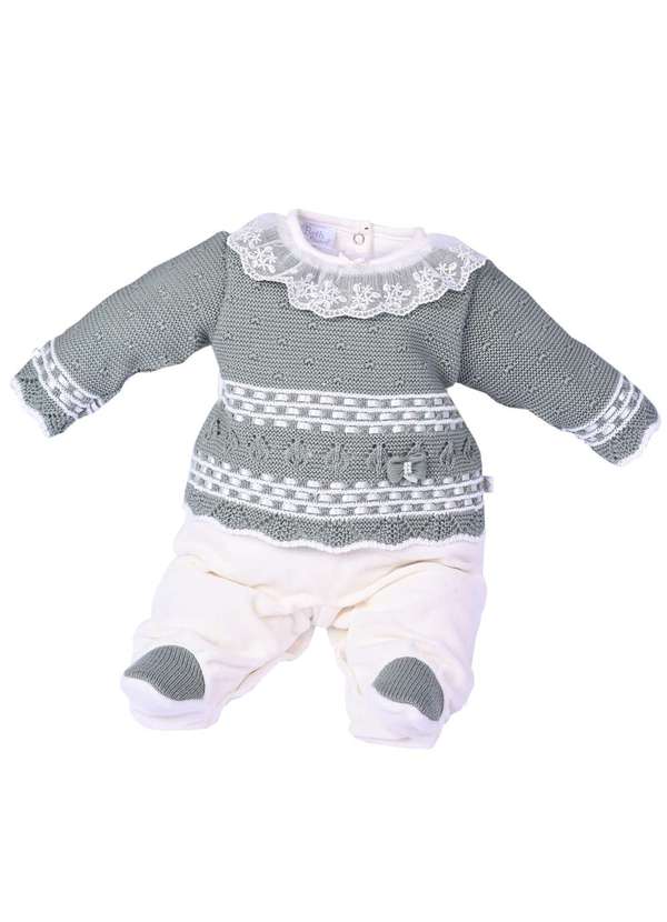 Beth Bebê - Macacão Menina Verde Tricot Beth Bebê Verde