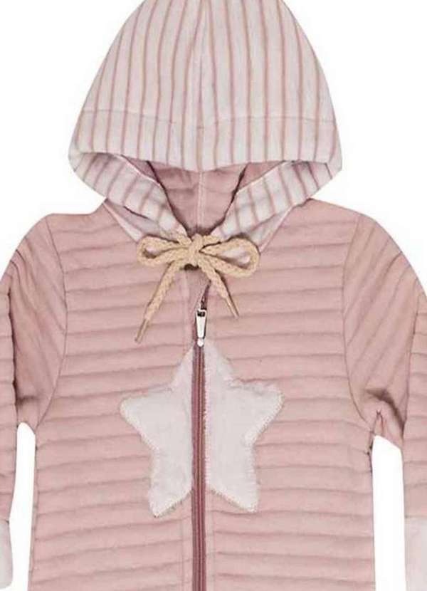 Nina Go - Macacao Rosa Estrela Manga Longa Capuz Nina Go Rosa 2