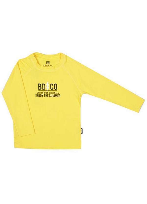 Banana Sungas - Blusa Proteção Uv Infantil Amarela Banana Danger Amarelo