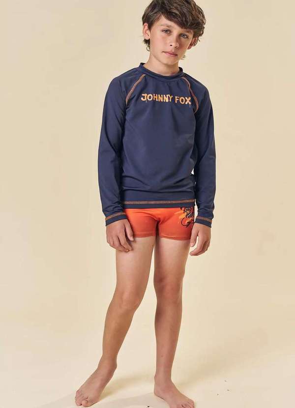 Johnny Fox - Conjunto Menino Praia Uv Manga Longa Johnny Fox Azul